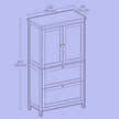 Freestanding Bathroom Storage Cabinet – Wood – White – Dual Drawer and Door Design with Adjustable Shelf