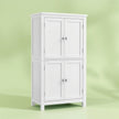 Freestanding Bathroom Storage Cabinet – Wood – White – Four Doors with Adjustable Shelves