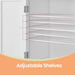 Freestanding Bathroom Storage Cabinet – Wood – White – Four Doors with Adjustable Shelves