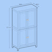 Freestanding Bathroom Storage Cabinet – Wood – White – Four Doors with Adjustable Shelves