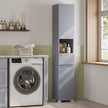 Tall Bathroom Cabinet – Wood – White – Slim Storage Solution