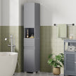 Tall Bathroom Cabinet – Wood – White – Slim Storage Solution