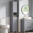 Tall Bathroom Cabinet – Wood – White – Slim Storage Solution