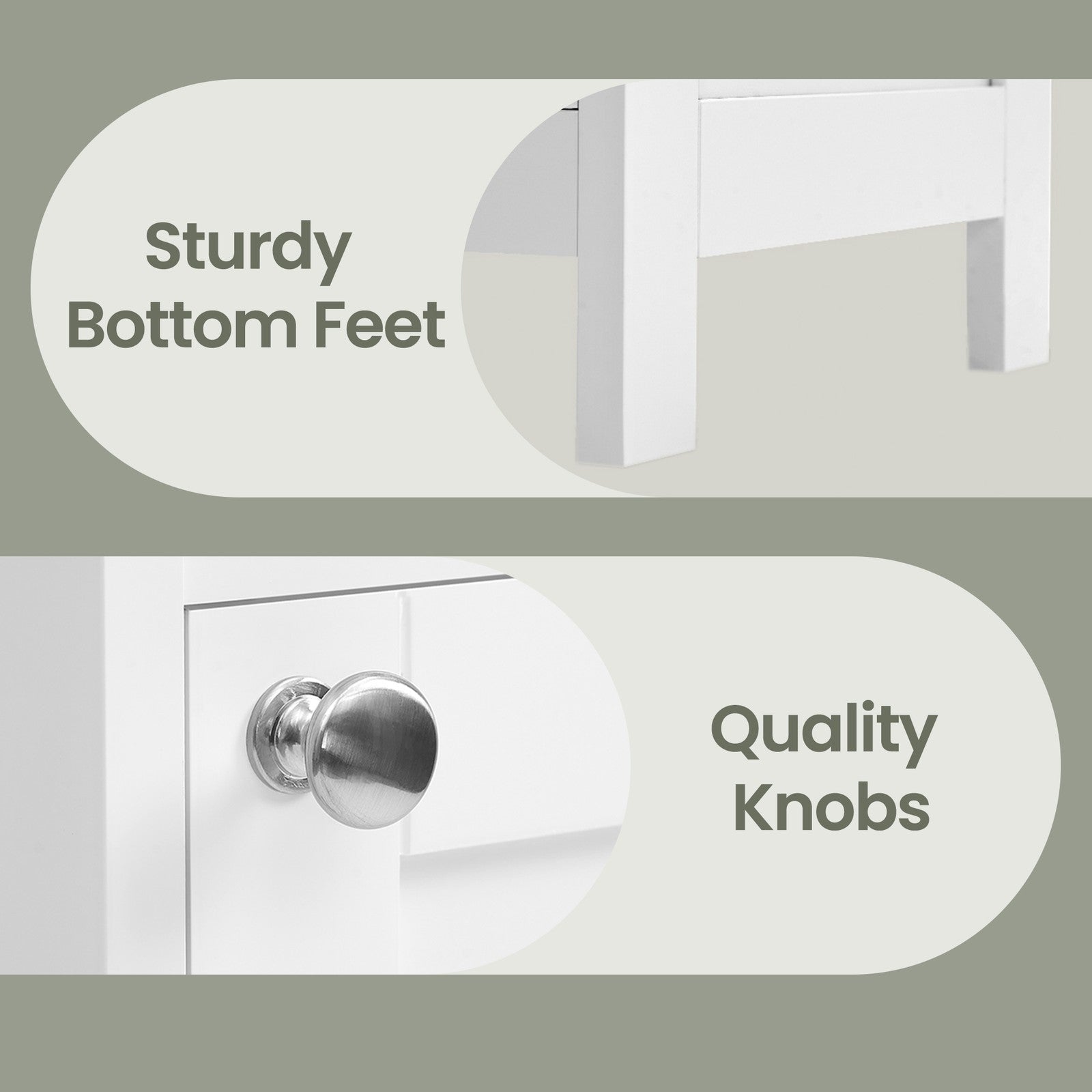 Tall Freestanding Storage Cabinet – Slim Design – White – Adjustable Shelves and Open Compartments for Small Spaces