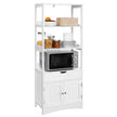Tall Freestanding Bookshelf – Wood – White – 3 Open Shelves and 1 Drawer