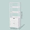 Tall Freestanding Bookshelf – Wood – White – 3 Open Shelves and 1 Drawer