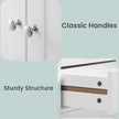 Tall Freestanding Bookshelf – Wood – White – 3 Open Shelves and 1 Drawer