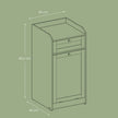 Bathroom Cabinet – Wood – Cloud White – Removable Laundry Basket with Drawer