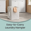 Laundry Hamper Cabinet – Wood – Cloud White – 2 Removable Baskets with Handles