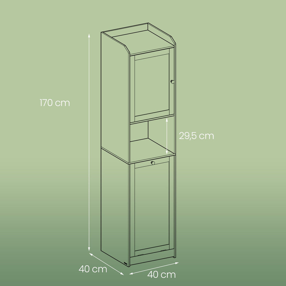Tall Bathroom Storage Cabinet – Engineered Wood – Cloud White – Removable Laundry Hamper and Freestanding Design for Small Spaces