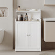Bathroom Floor Cabinet – Engineered Wood – Cloud White – 100 cm Tall with 2 Doors and 2 Adjustable Shelves