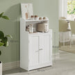 Bathroom Floor Cabinet – Engineered Wood – Cloud White – 100 cm Tall with 2 Doors and 2 Adjustable Shelves