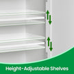 Bathroom Floor Cabinet – Engineered Wood – Cloud White – 100 cm Tall with 2 Doors and 2 Adjustable Shelves