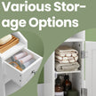 Toilet Paper Holder – Wood – White – Bathroom Organizer with Adjustable Shelf and Waterproof Feet