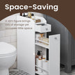 Slim Bathroom Storage Cabinet – MDF – Dove Grey – Freestanding with Drawers for Space Efficiency