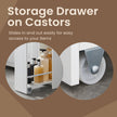 Slim Bathroom Storage Cabinet – MDF – Dove Grey – Freestanding with Drawers for Space Efficiency