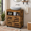 Bathroom Cabinet – Engineered Wood – Rustic Brown – Adjustable Shelf and Louvered Doors for Pedestal Sinks
