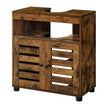 Bathroom Cabinet – Engineered Wood – Rustic Brown – Adjustable Shelf and Louvered Doors for Pedestal Sinks