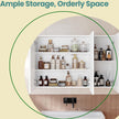 Wall Mirror Cabinet – Wood – White – Adjustable Shelves, Modern Design, Space-Saving