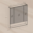 Bathroom Mirror Cabinet – Wood – Cloud White – Adjustable Shelves