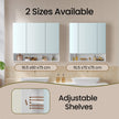 Bathroom Mirror Cabinet – Wood – Cloud White – Adjustable Shelves