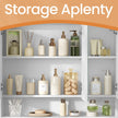 Wall-Mounted Bathroom Mirror Cabinet – Wood – Cloud White – Adjustable Shelving and Open Shelf