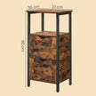Storage Tower – Wood – Rustic Brown and Black – Slim Design with 3 Drawers and Open Compartment