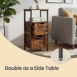 Storage Tower – Wood – Rustic Brown and Black – Slim Design with 3 Drawers and Open Compartment