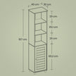 Tall Bathroom Storage Cabinet – Engineered Wood – Rustic Brown – 3 Open Compartments, 2 Adjustable Shelves