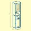 Tall Bathroom Storage Cabinet – Wood – Cloud White – Adjustable Shelves, Glass Door, Space Saver