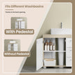 Under Sink Bathroom Cabinet – Wood – Cloud White and Dove Grey – 3 Drawer Storage Solution for Washbasins with Pedestal