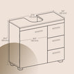 Under Sink Bathroom Cabinet – Wood – Cloud White and Dove Grey – 3 Drawer Storage Solution for Washbasins with Pedestal