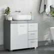 Under Sink Bathroom Cabinet – Wood – Cloud White and Dove Grey – 3 Drawer Storage Solution for Washbasins with Pedestal