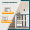 Under Sink Bathroom Cabinet – Wood – Cloud White and Dove Grey – 3 Drawer Storage Solution for Washbasins with Pedestal