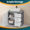 Under Sink Bathroom Cabinet – Wood – Cloud White and Dove Grey – 3 Drawer Storage Solution for Washbasins with Pedestal