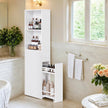 Tall Bathroom Storage Cabinet – Wood – Classic White – Freestanding with Storage Drawers and Adjustable Shelf