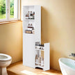 Tall Bathroom Storage Cabinet – Wood – Classic White – Freestanding with Storage Drawers and Adjustable Shelf
