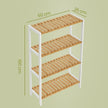 3-Tier Shelving Unit – Bamboo – White – Multifunctional Storage for Hallway and More