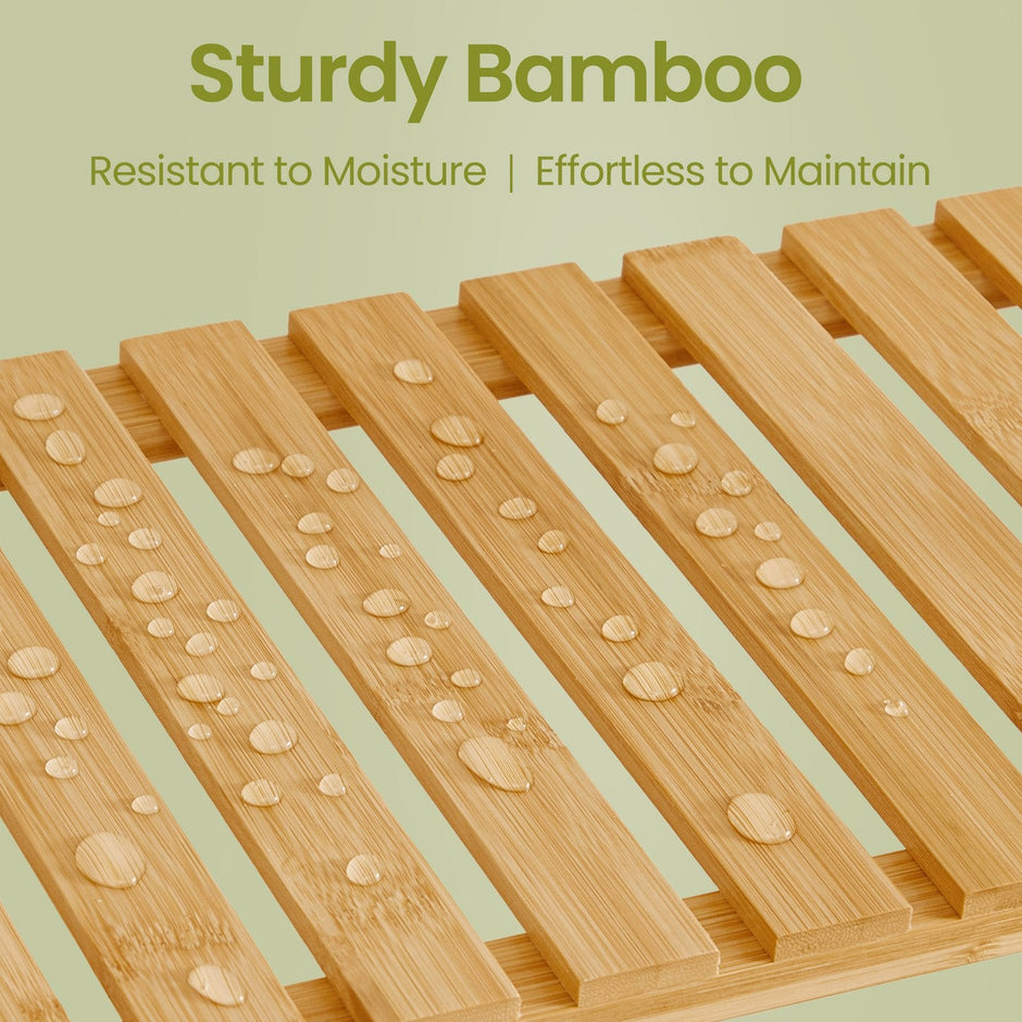 3-Tier Shelving Unit – Bamboo – White – Multifunctional Storage for Hallway and More
