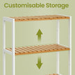 3-Tier Shelving Unit – Bamboo – White – Multifunctional Storage for Hallway and More