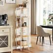 Bamboo Storage Shelf – 5-Tier – Natural Finish – Space-Saving Design for Narrow Spaces
