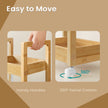 Bathroom Trolley – Bamboo – Natural – Space-Saving 3-Tier Design on Wheels
