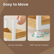 Bathroom Trolley – Bamboo – Natural – Space-Saving 3-Tier Design on Wheels