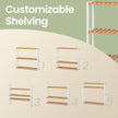 Bamboo Shelving Unit – Bamboo – White – Adjustable 3-Tier Design, Wall-Mounted or Free Standing