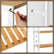 5-Tier Storage Shelf – Bamboo – White and Natural – Adjustable Heights