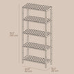 5-Tier Storage Shelf – Bamboo – White and Natural – Adjustable Heights