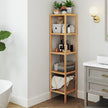 Bamboo Storage Shelf – 5-Tier – Natural Finish – Space-Saving Design for Narrow Spaces