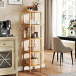 Bamboo Storage Shelf – 5-Tier – Natural Finish – Space-Saving Design for Narrow Spaces