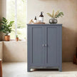 Bathroom Floor Storage Cabinet – Wood – White – Freestanding with 2 Doors and 2 Adjustable Shelves