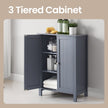 Bathroom Floor Storage Cabinet – Wood – White – Freestanding with 2 Doors and 2 Adjustable Shelves